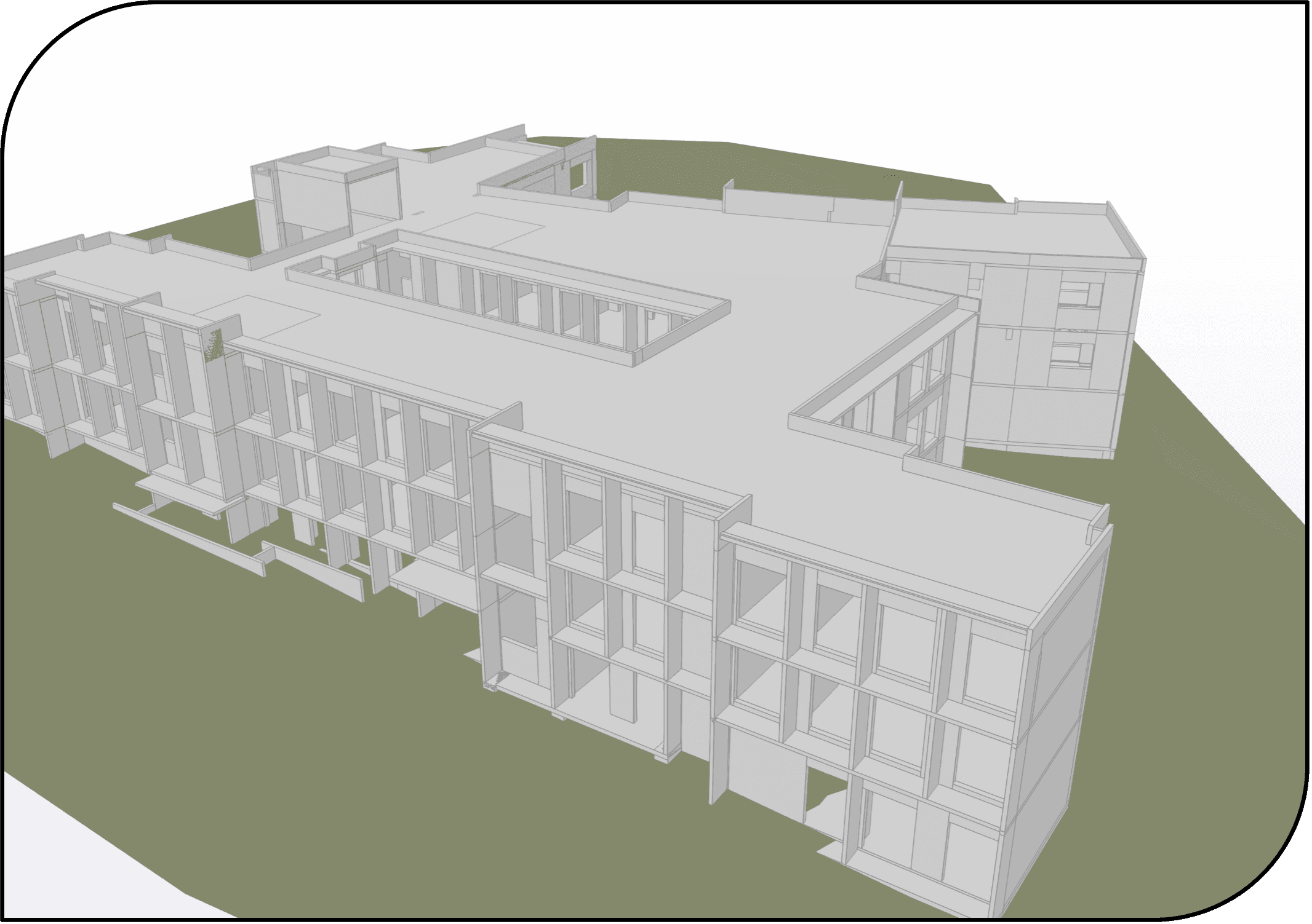 BIM model of a steel structure in Tekla Structures