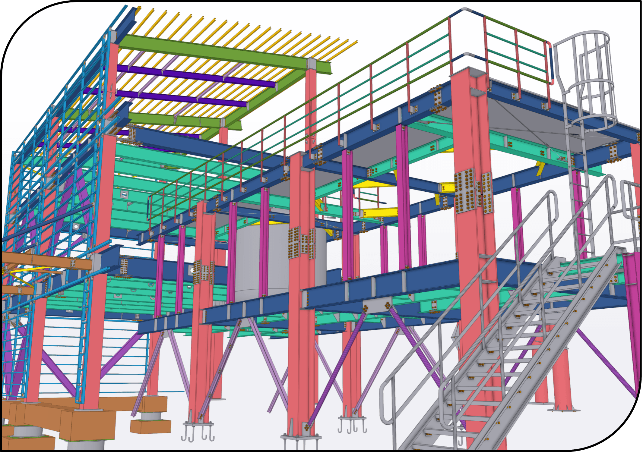 Steel shop drawing sample showing general arrangement and detail views